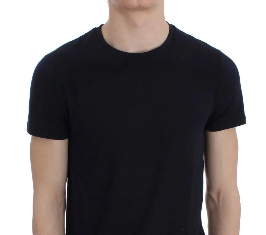 Blue Cotton Stretch Crewneck Underwear T-shirt