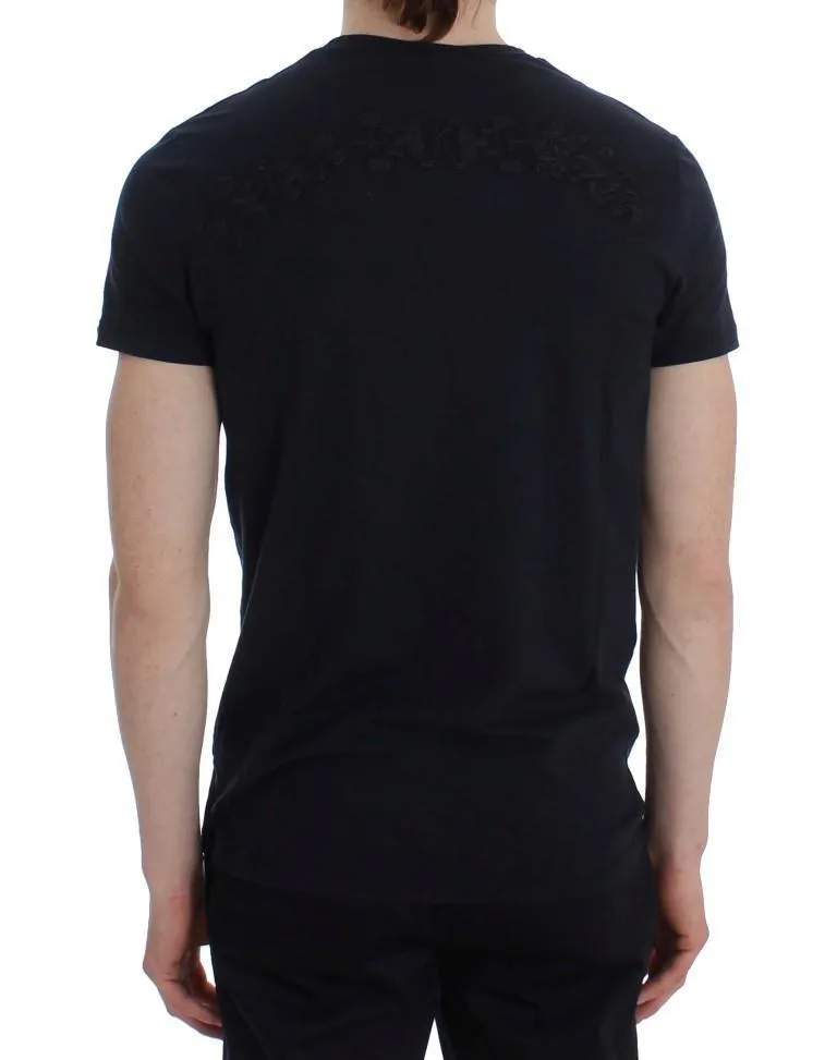 Blue Cotton Stretch Crewneck Underwear T-shirt