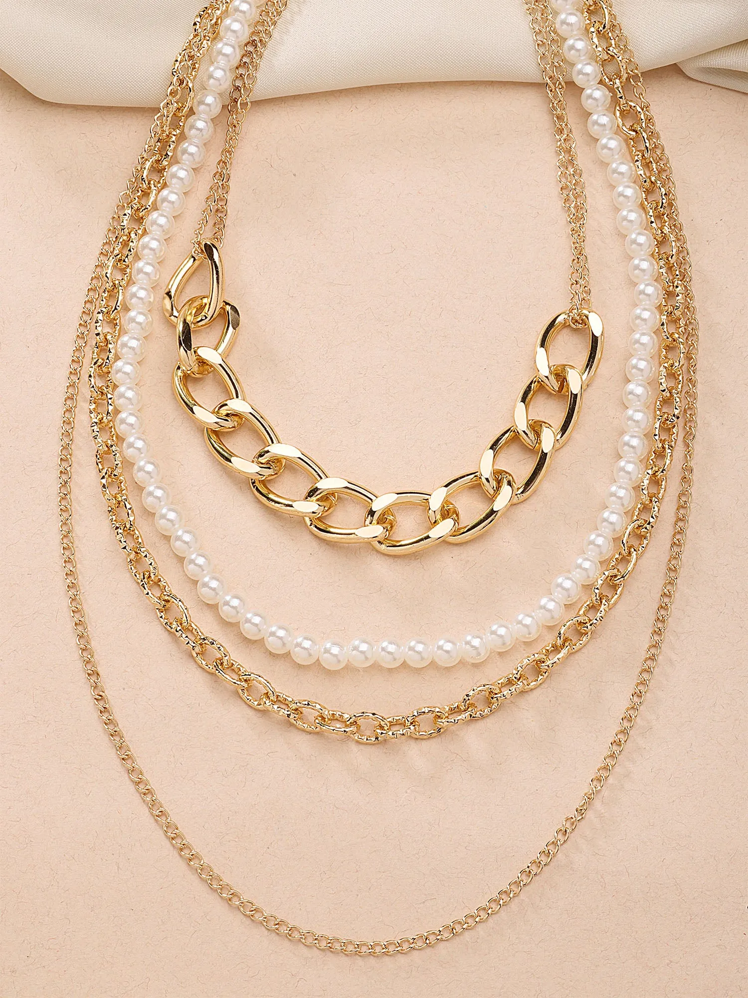 Bohey by KARATCART Gold-Plated Multilayer Chain Necklace for Women Necklace for Women