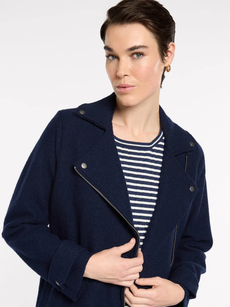 Boiled Wool Moto Coat