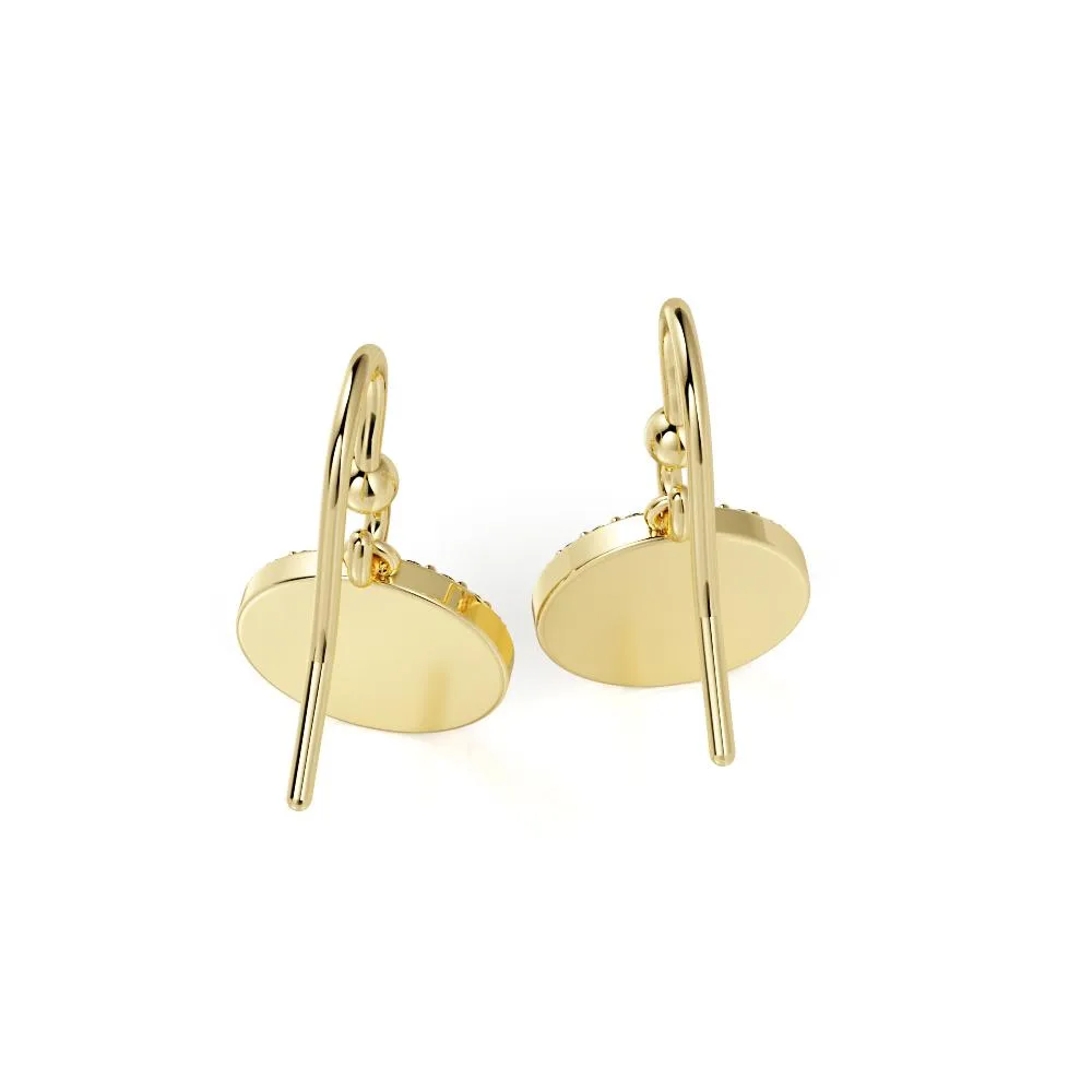 Bring To Light Earwire Earrings 2 Natural Diamonds in Yellow Gold