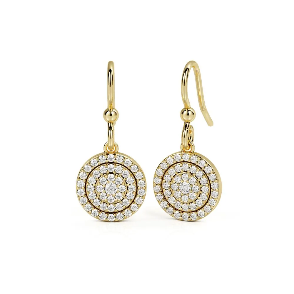 Bring To Light Earwire Earrings 2 Natural Diamonds in Yellow Gold