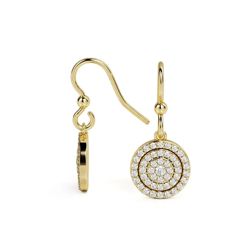 Bring To Light Earwire Earrings 2 Natural Diamonds in Yellow Gold
