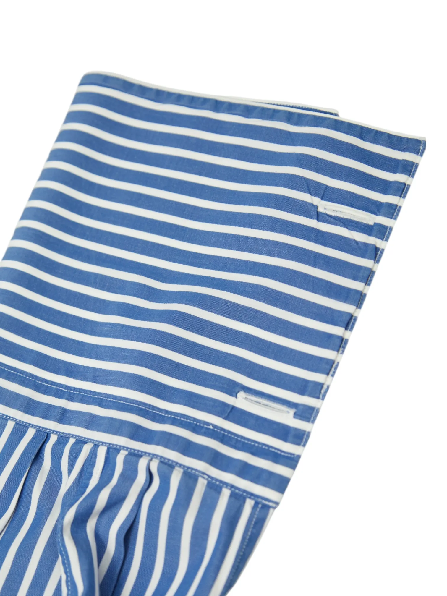 Brioni White & Turquoise Cotton Bengal Stripe Shirt