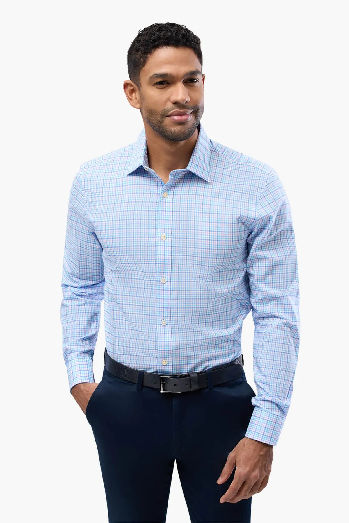 Brooksfield | Multi Coloured Check Slim Fit Business Shirt