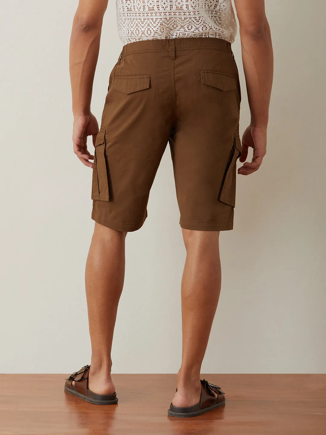 Brown Plain Shorts