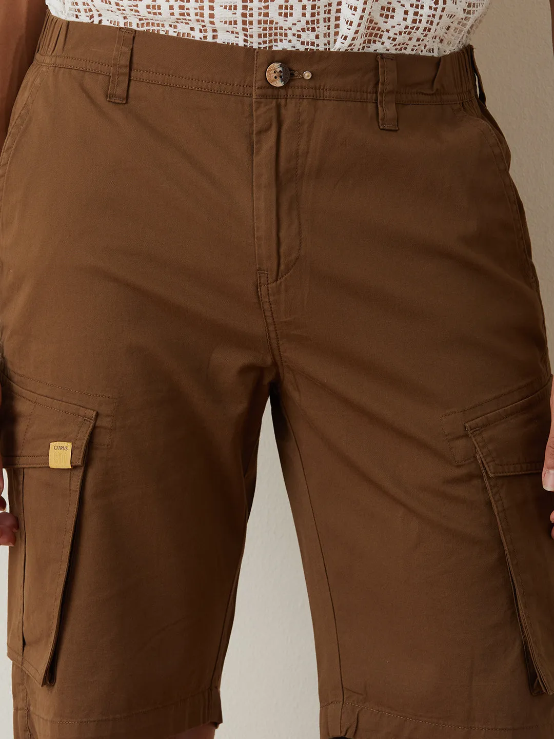 Brown Plain Shorts