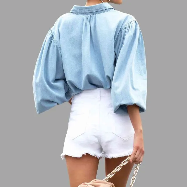 Browse® | Denim Blouse With A Relaxed Fit And Oversized Pockets