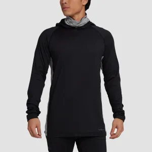 Burton Midweight X Base Layer Long Neck Hoodie T-Shirt True Black/Grey Heather