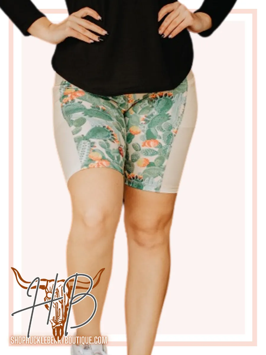 Cactus Biker Shorts