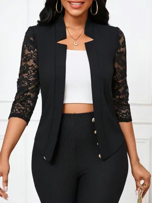 Chaqueta Blazer de Encaje Elegante para Mujer