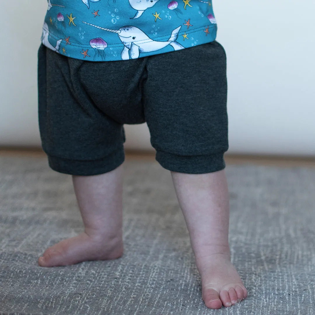 Charcoal Grow-With-Me Shorts