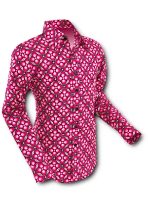 Chenaski Mens Dotsgrid 70's Shirt Red