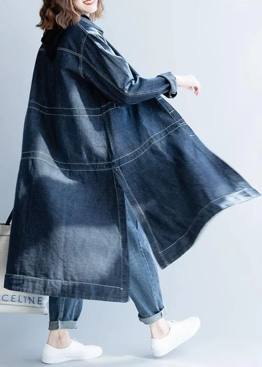 Chic Seite offen Fein Mäntel Frauen Denim blau lose Jacken fallen
