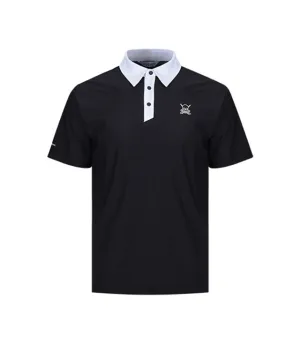 CHUCUCHU Men's Mesh Polo Top - Black