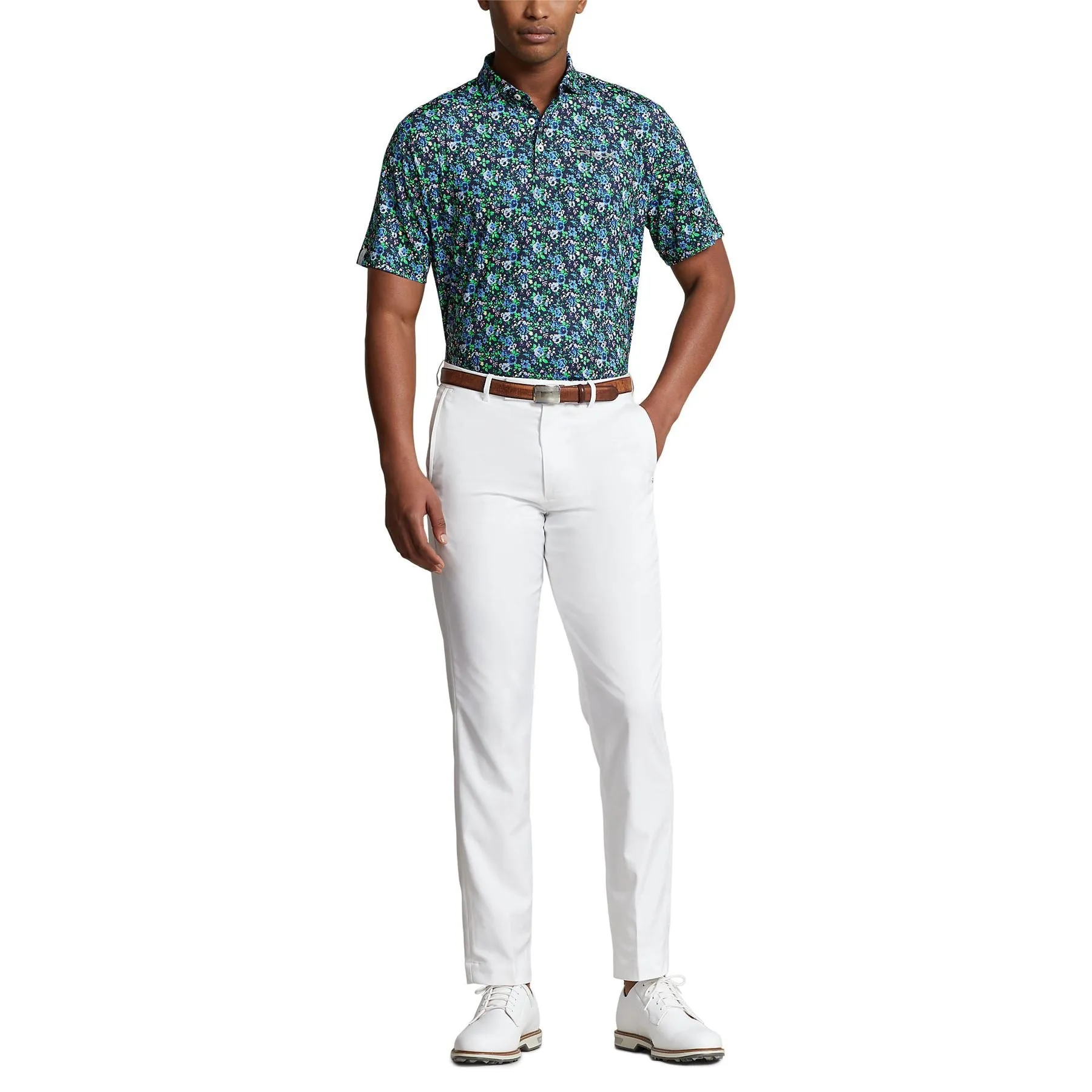 Classic Fit Performance Polo Refined Navy Multi Newport Petals