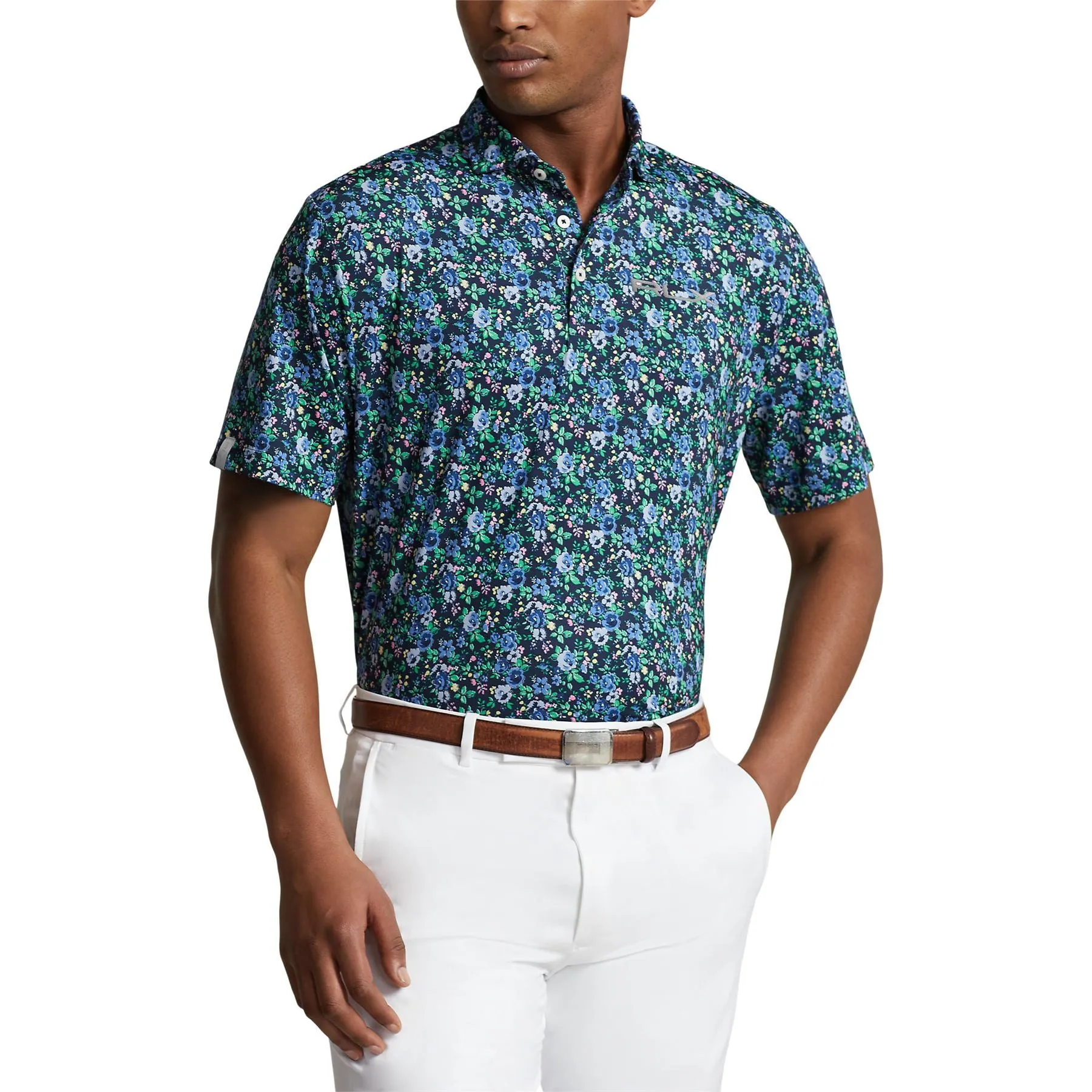 Classic Fit Performance Polo Refined Navy Multi Newport Petals