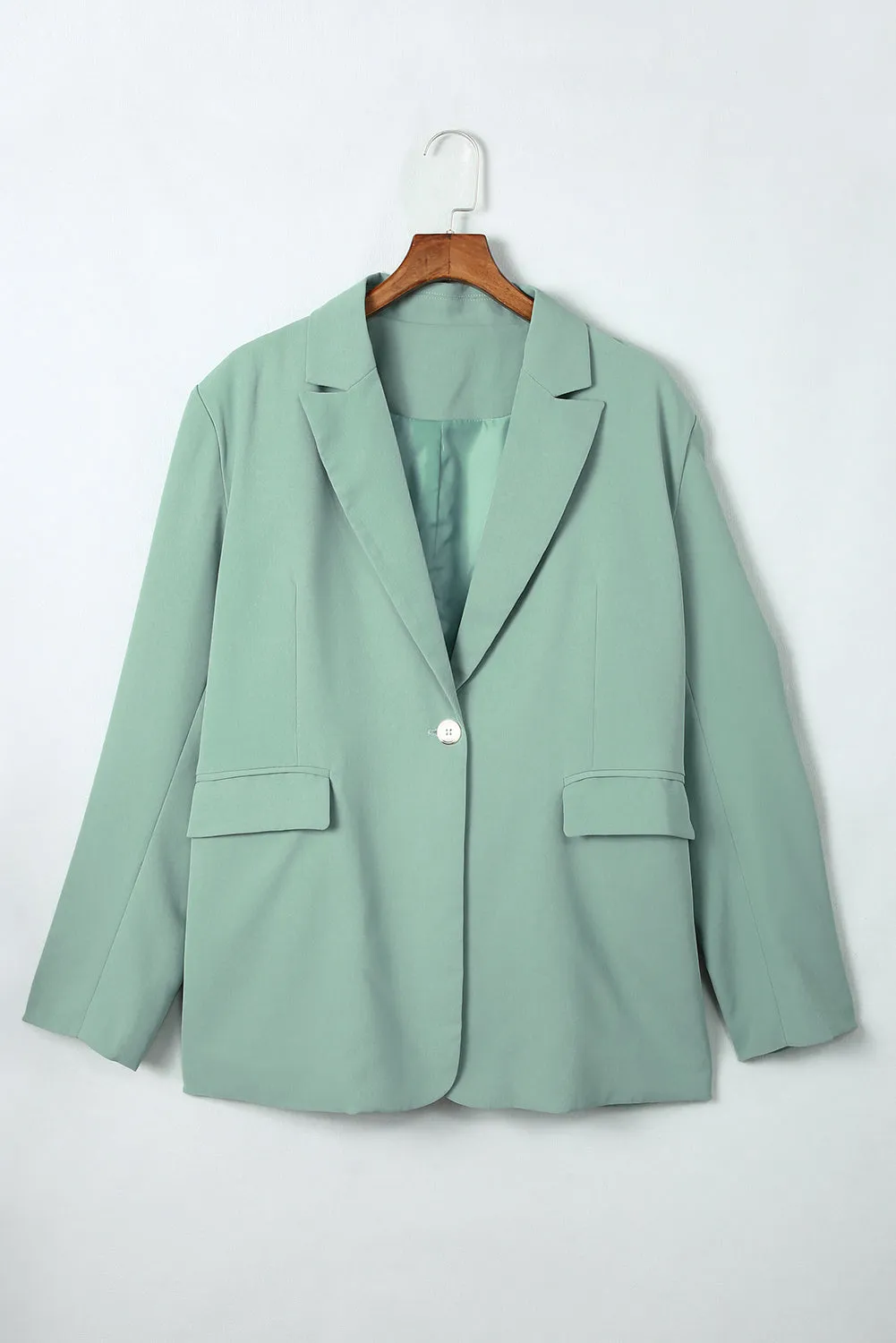 Classic One-Button Flap Pocket Blazer