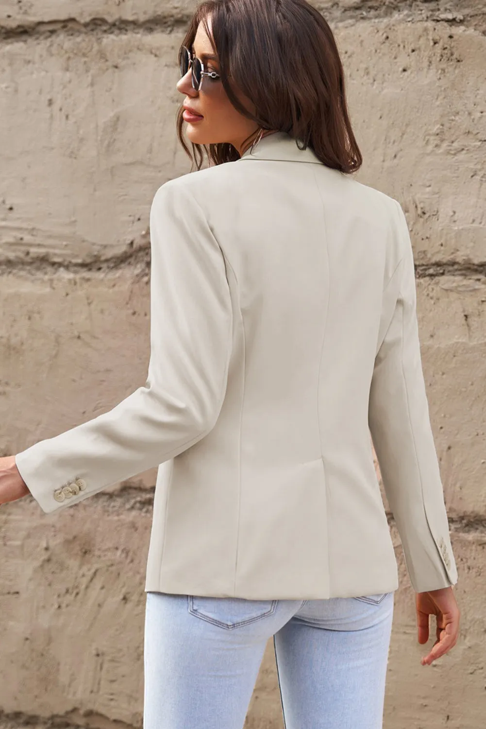 Classic One-Button Flap Pocket Blazer