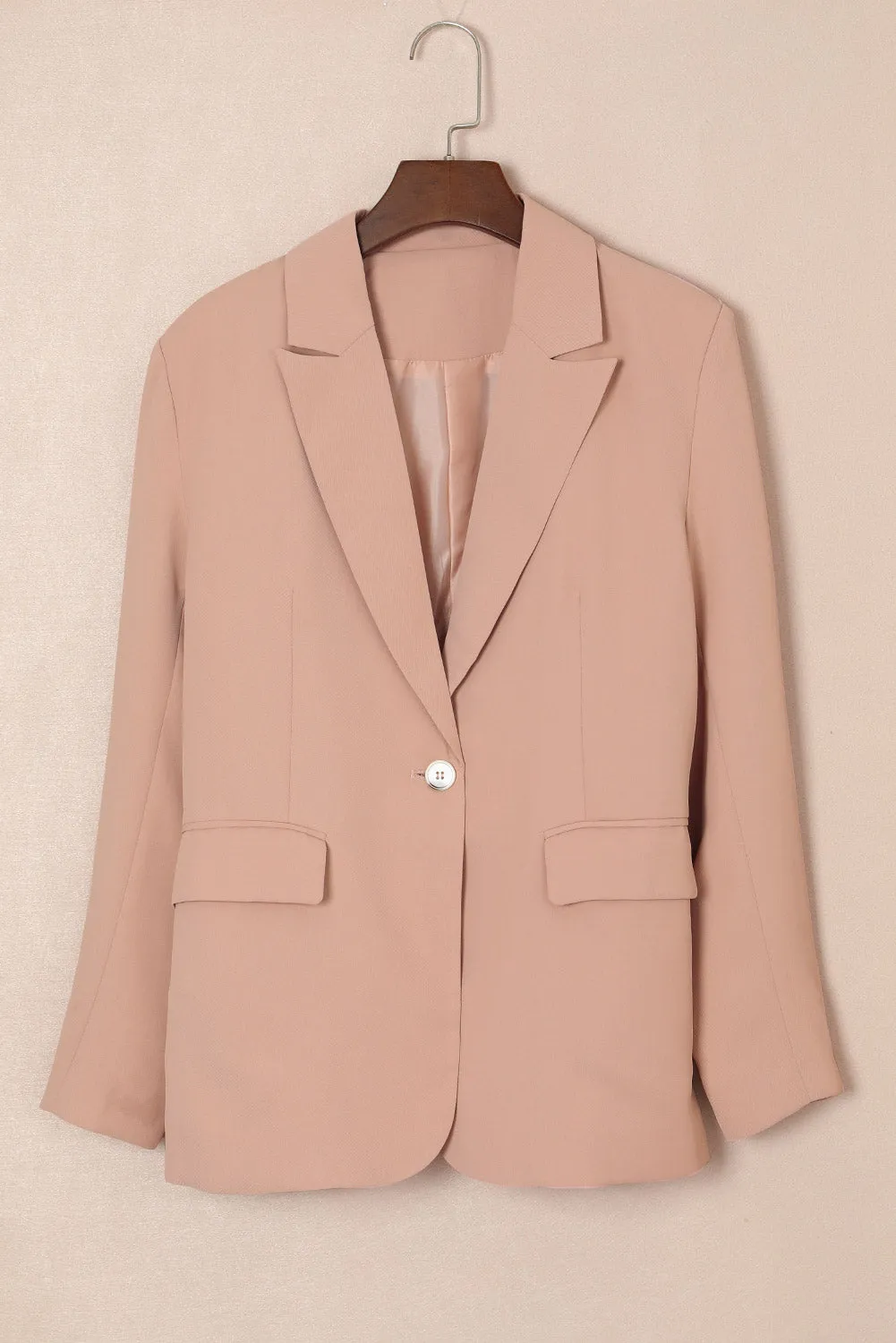 Classic One-Button Flap Pocket Blazer