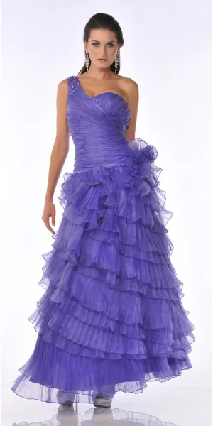 CLEARANCE - Cinderella Divine 1997 One Shoulder Strap Layered Dress (Size 12)