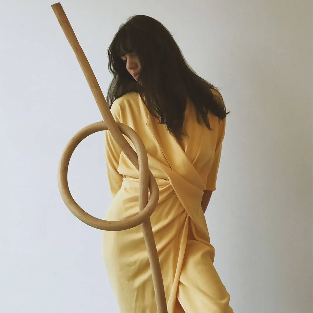 Collar Cowl Dress- Washed Marigold