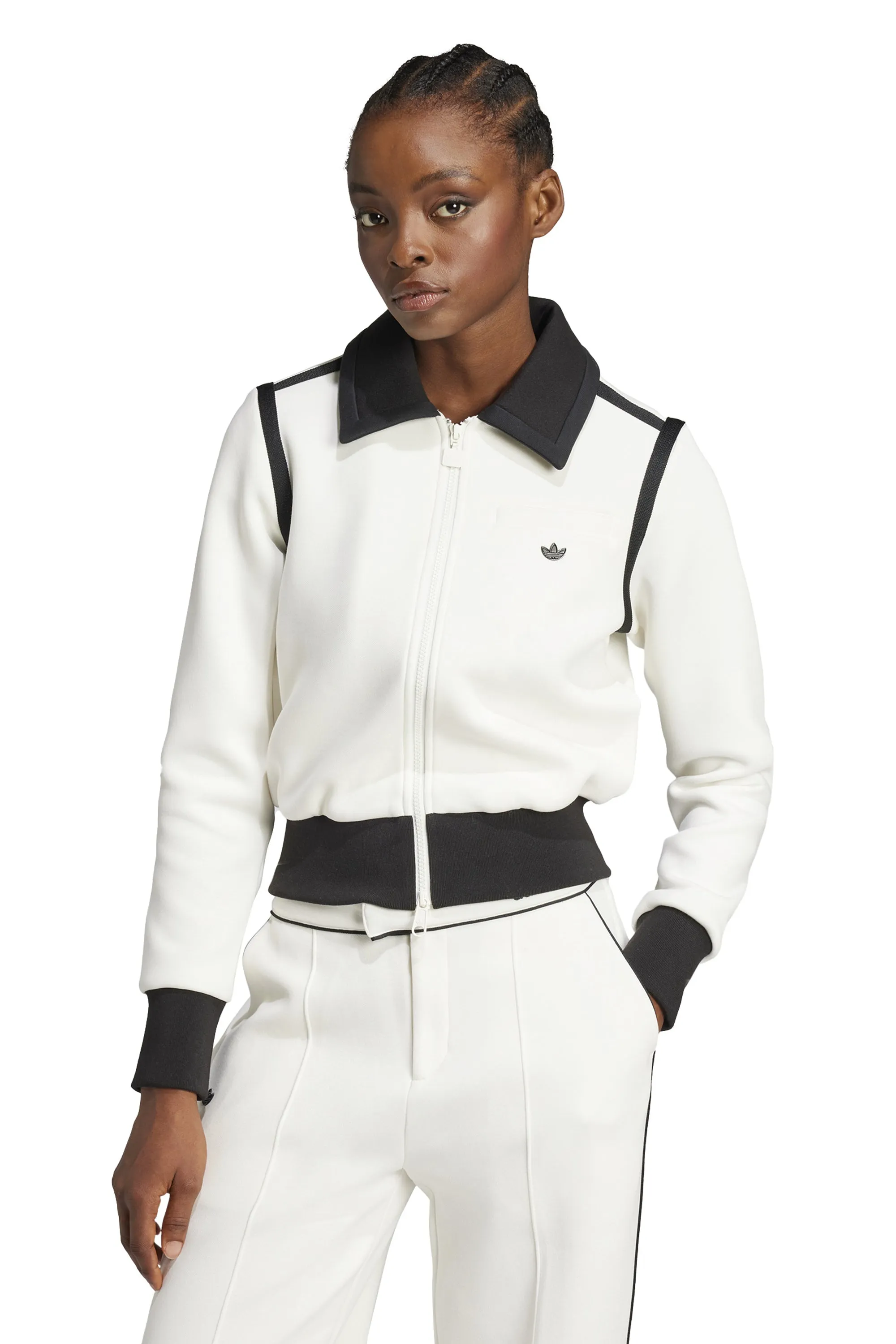 Collared Tract Top Off White