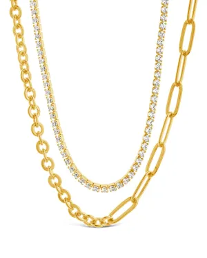 Collins CZ Layered Chain Necklace