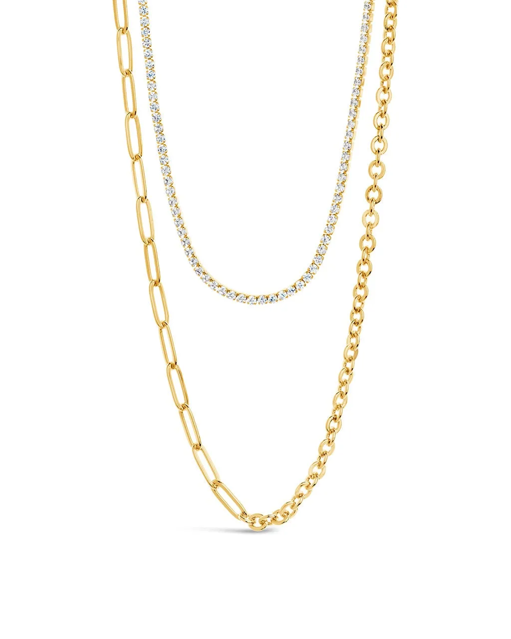 Collins CZ Layered Chain Necklace