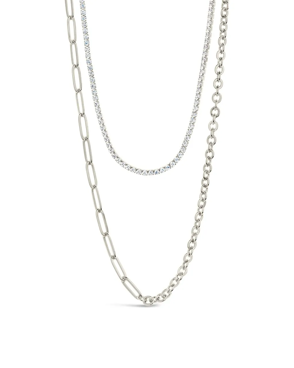 Collins CZ Layered Chain Necklace