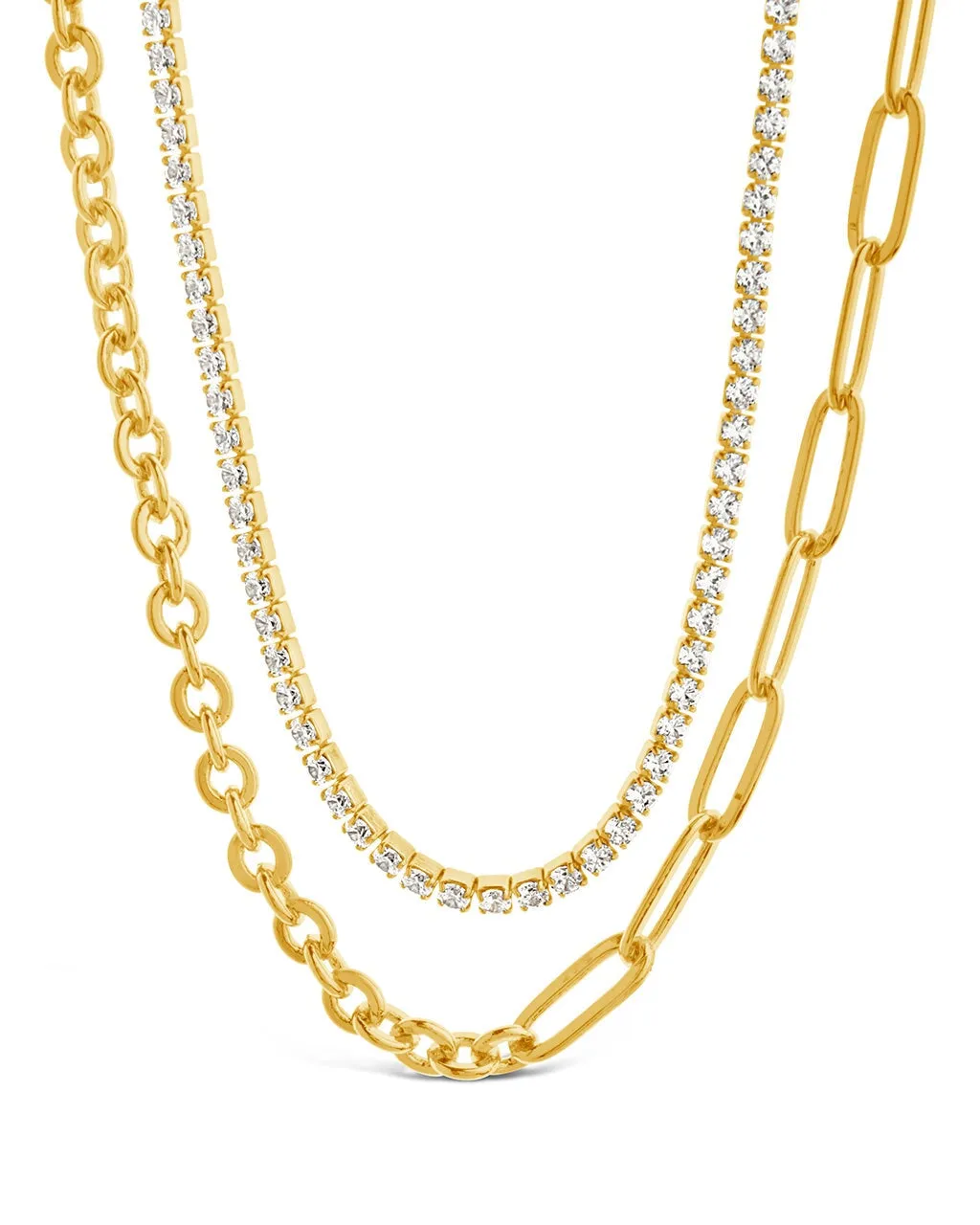 Collins CZ Layered Chain Necklace