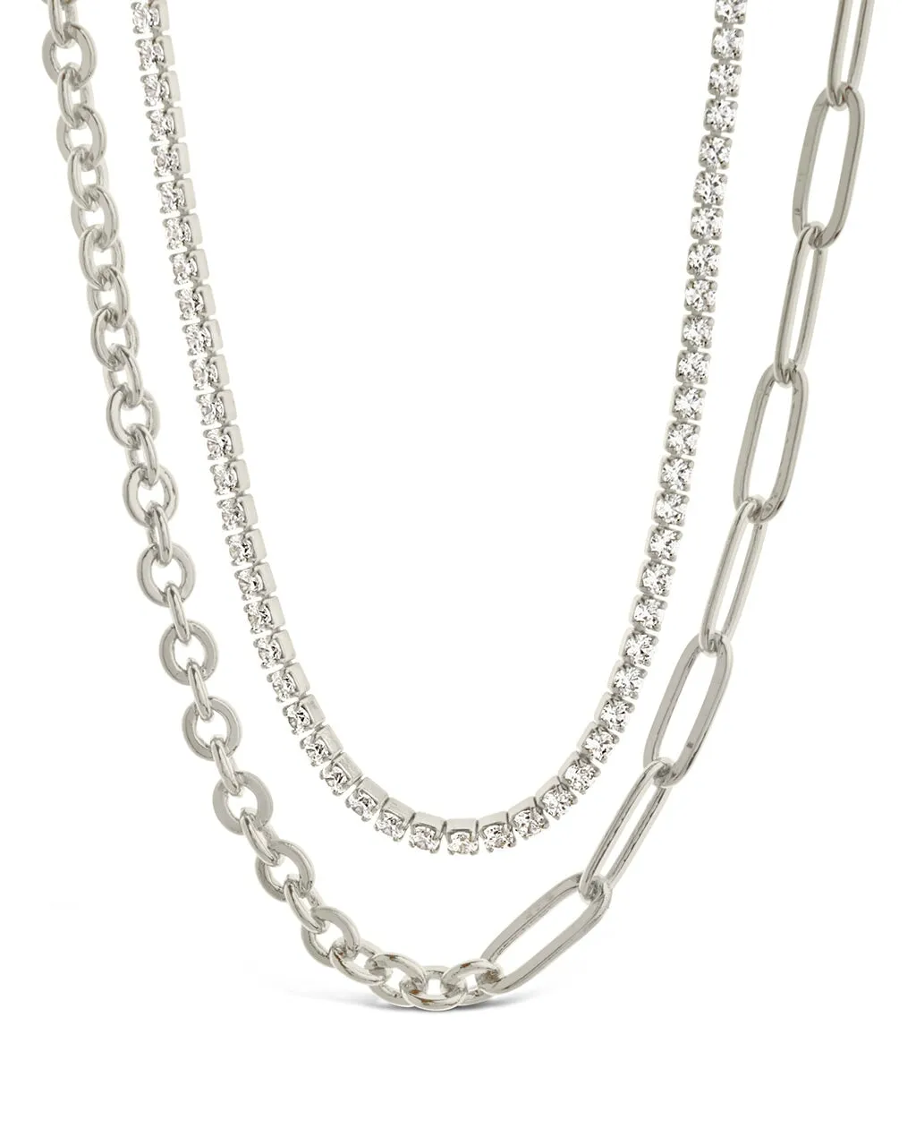 Collins CZ Layered Chain Necklace