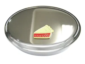Colorful Pastry Chef Bakery Sliced Fruit Pie Oval Trinket Jewelry Box