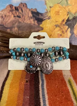 Concho Stretch Cham Bracelet