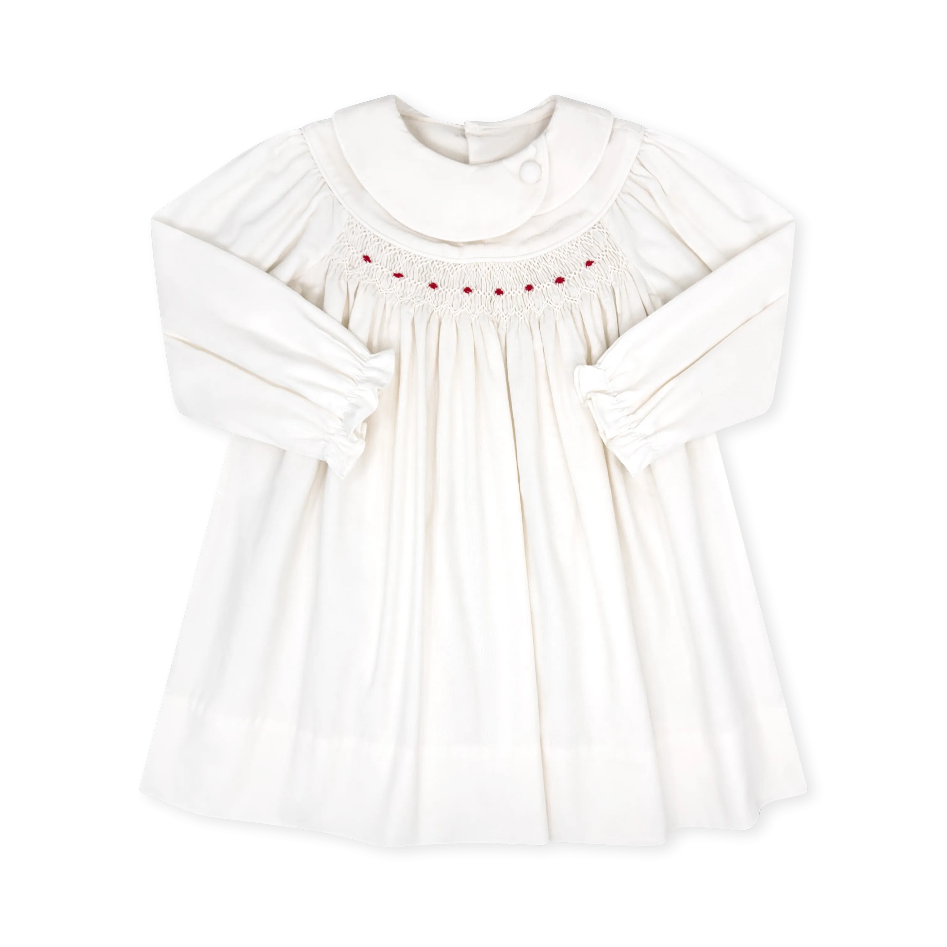 Courtney Dress Long Sleeve - Dreamy White Cord