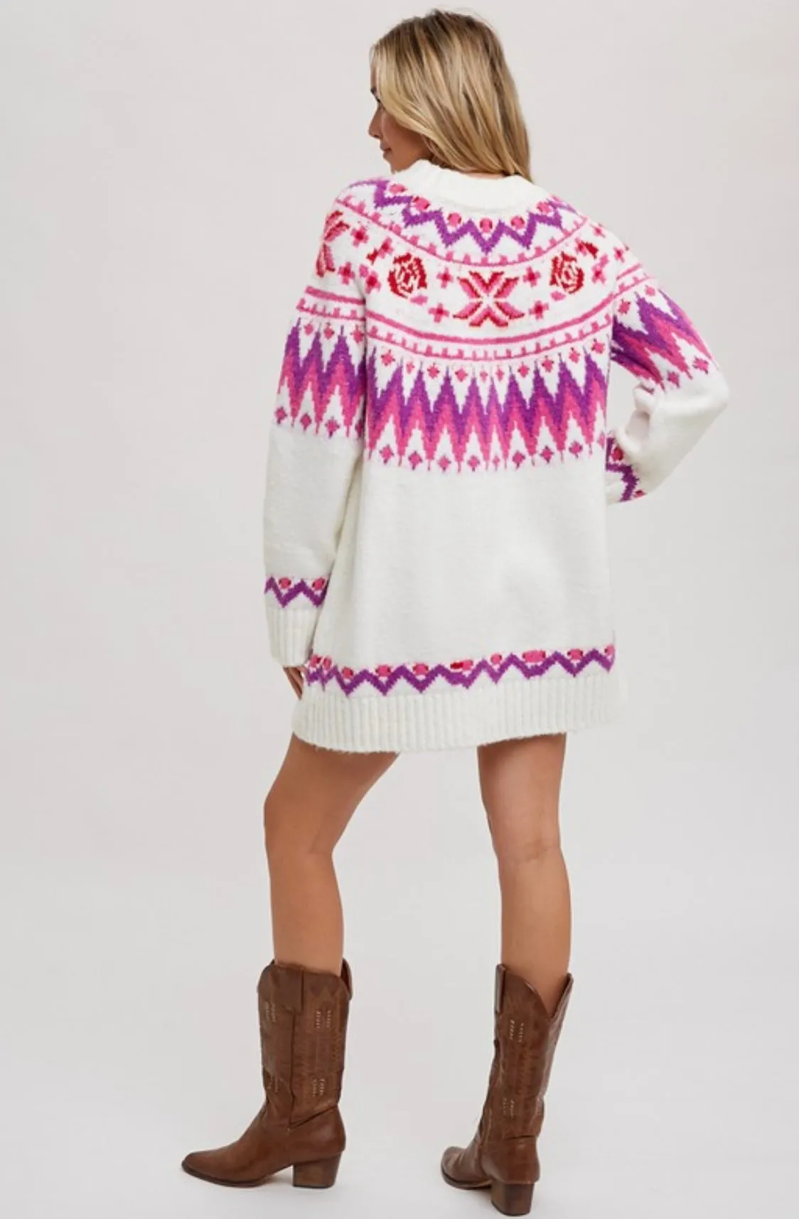 Cozy Fair Isle Sweater Dress