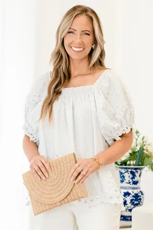 Cozy Love Top, Blue Stripe