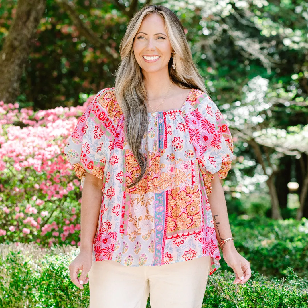 Cozy Love Top, Green Patchwork