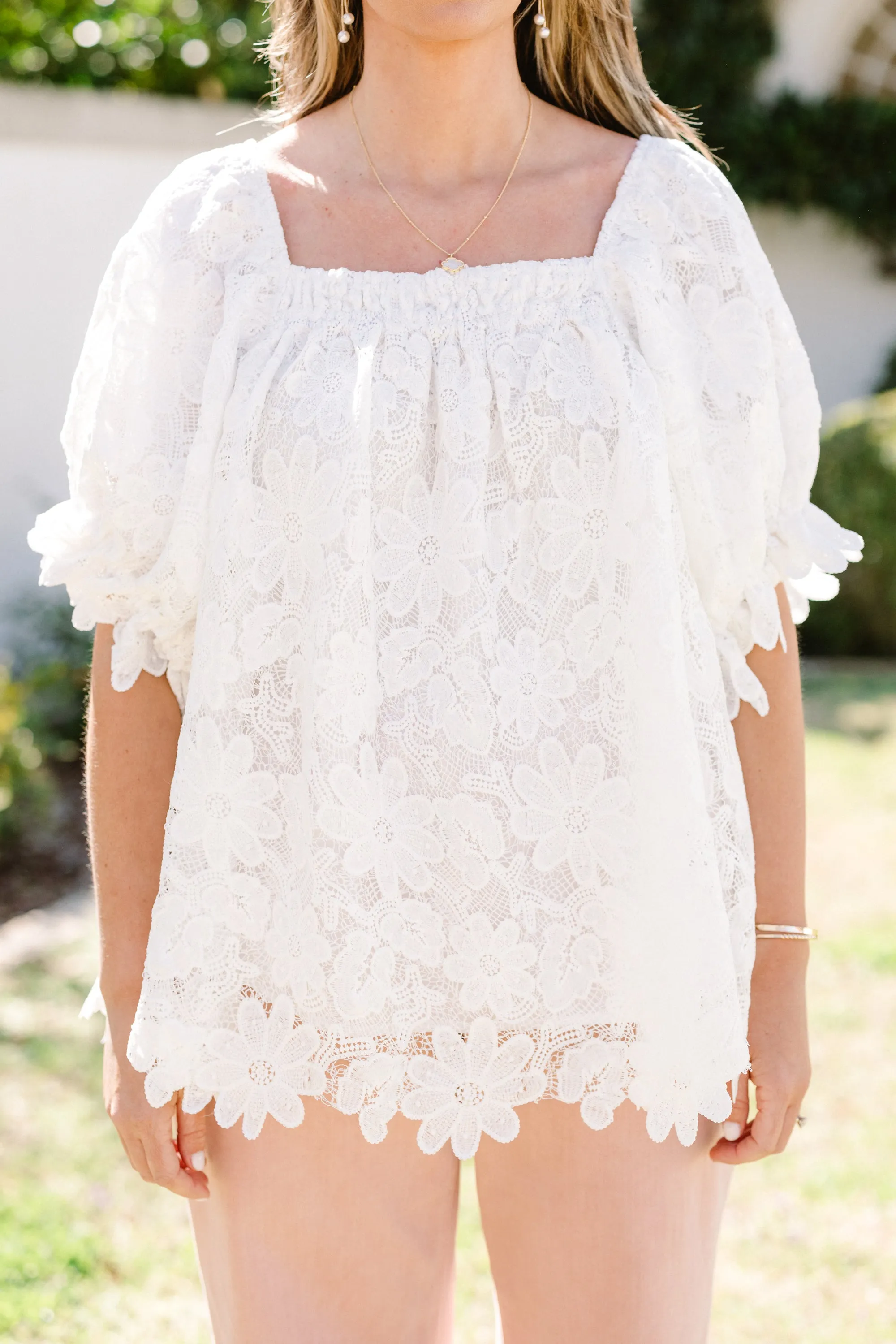 Cozy Love Top, White Lace