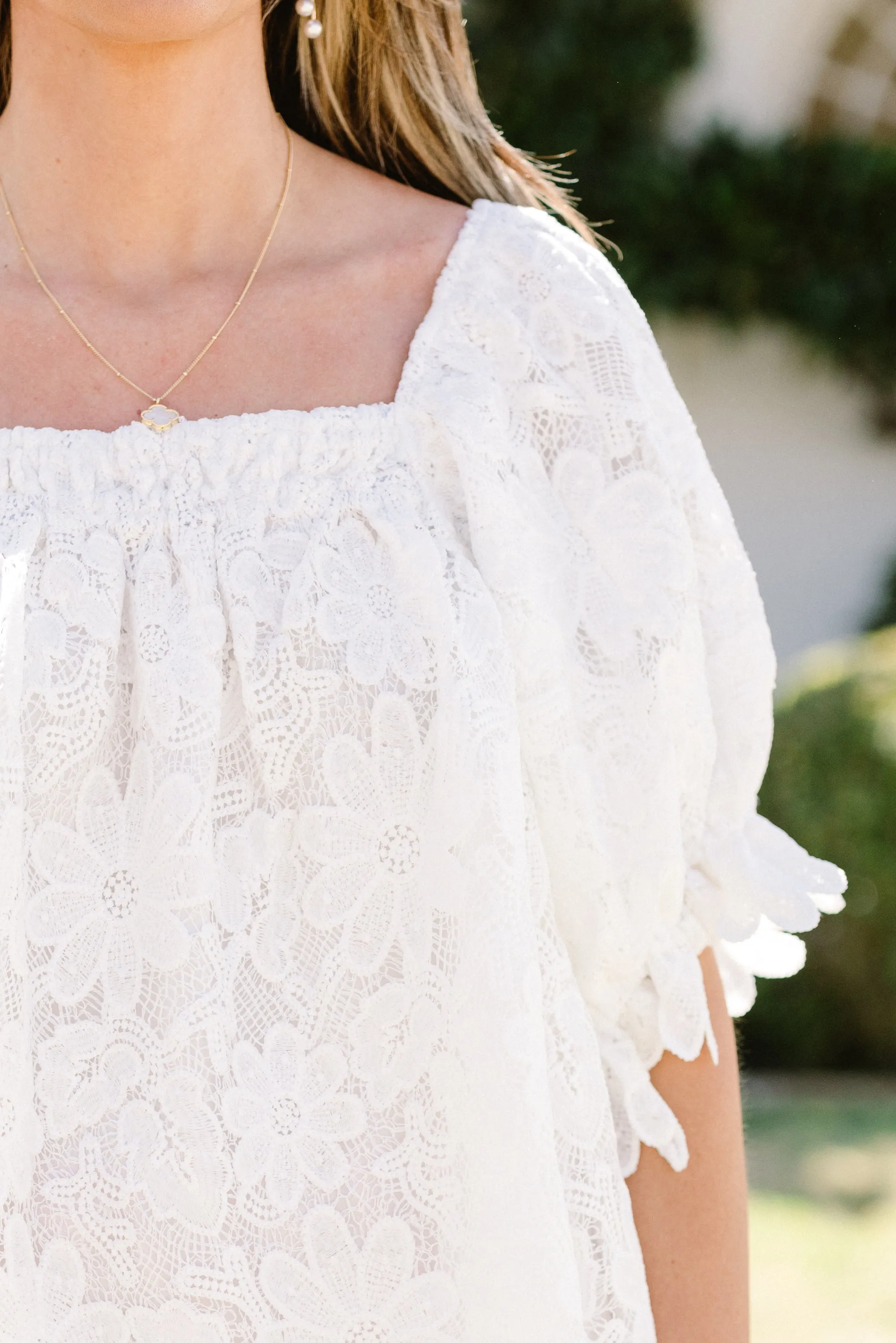 Cozy Love Top, White Lace