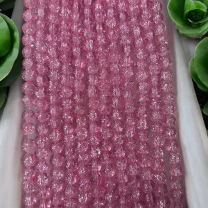 Crackle Beads 8mm - Light Pink