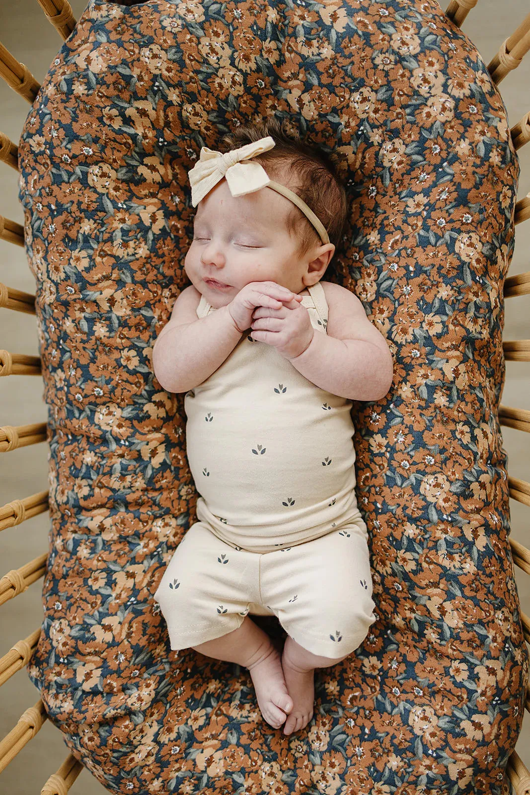 Cream Tulips Tank   Biker Short Set