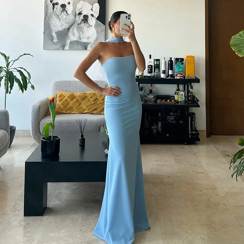 Crepe Mermaid Long Evening Dresses