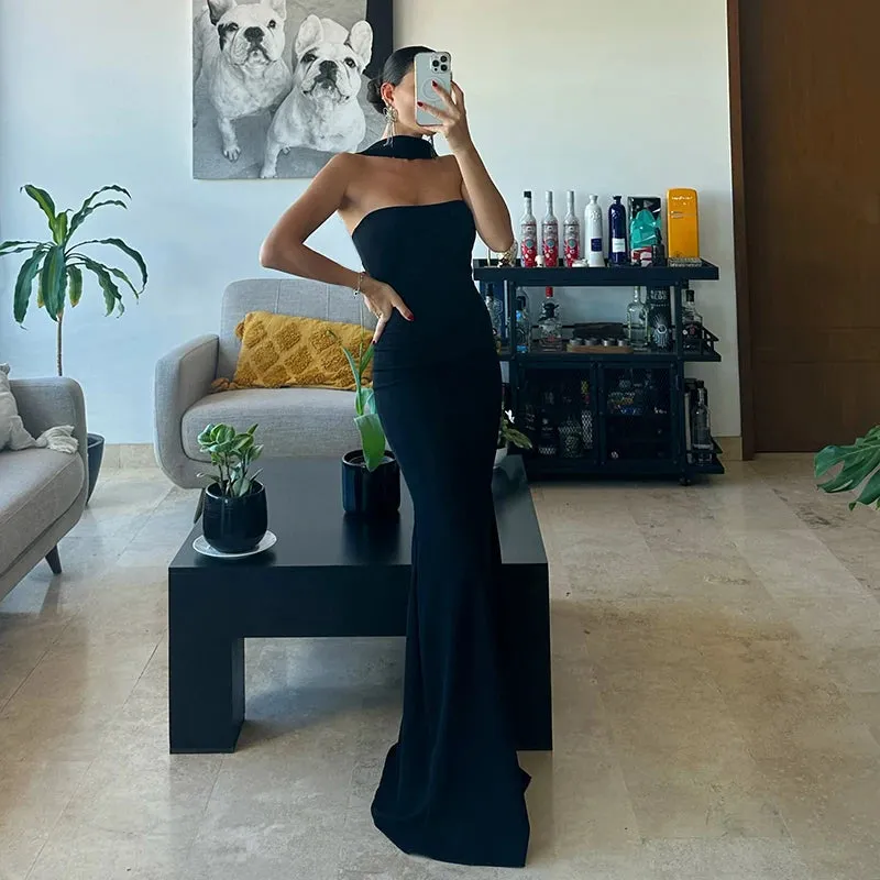 Crepe Mermaid Long Evening Dresses