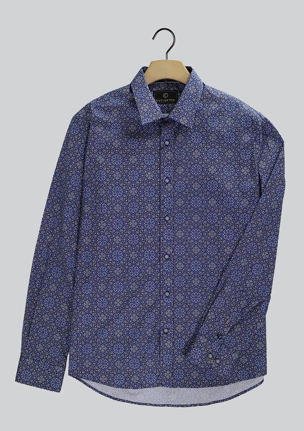 CUTLER & CO BLAKE ALL OVER PRINT STRETCH COTTON L/S SHIRT CW21410
