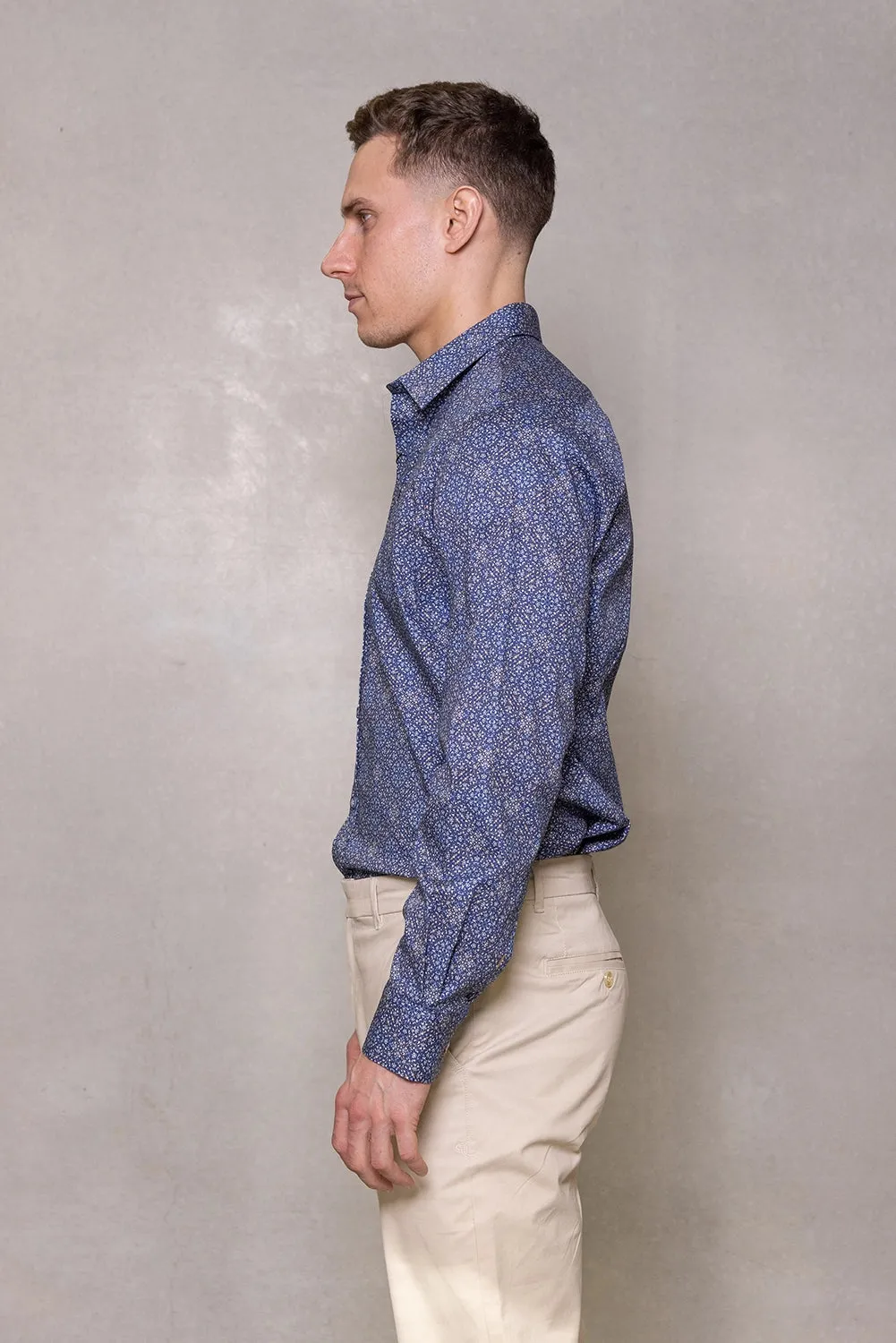 CUTLER & CO BLAKE ALL OVER PRINT STRETCH COTTON L/S SHIRT CW21410