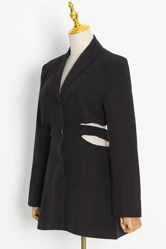 Cutout Blazer Dress in Solid Color