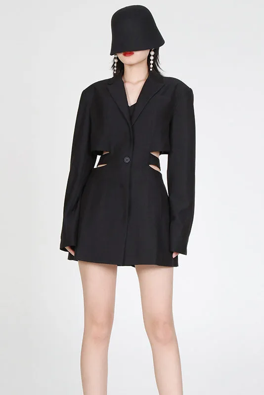 Cutout Blazer Dress in Solid Color