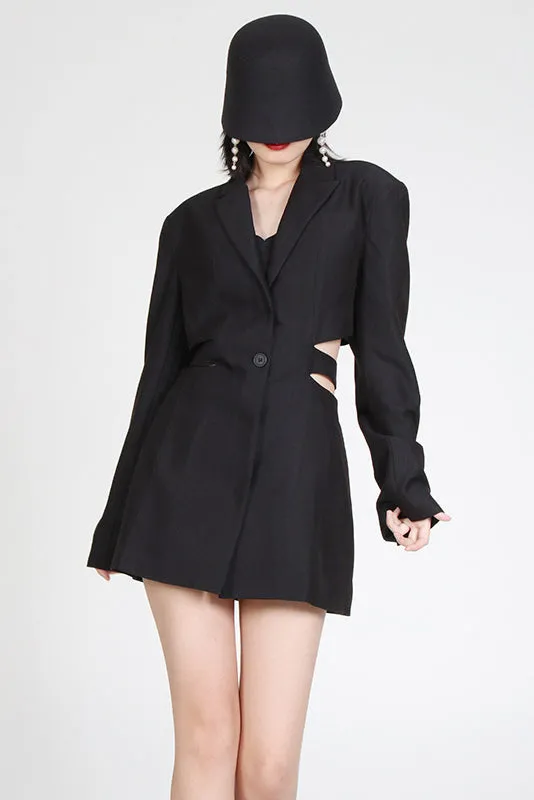 Cutout Blazer Dress in Solid Color