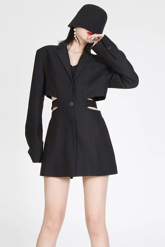 Cutout Blazer Dress in Solid Color